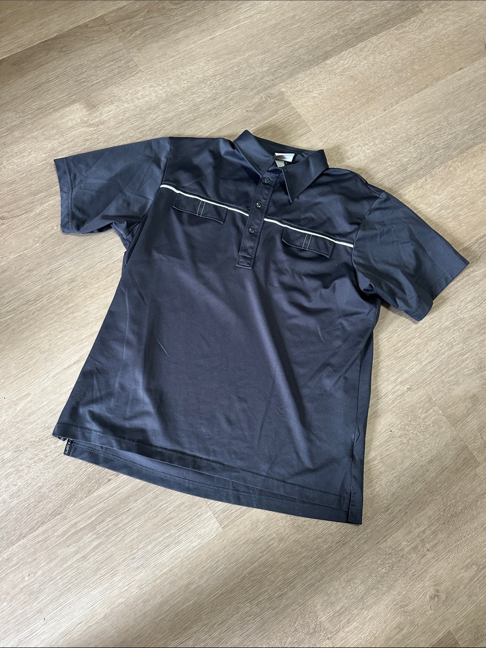 J. Lindeberg Gray Polo with White Chest Piping